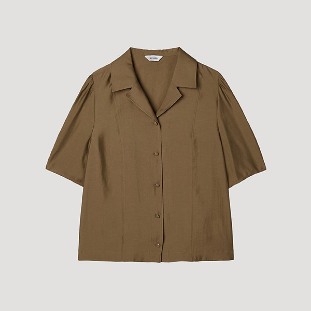 

[She S miSS] Collar Puff Short Sleeve blouSe Swwblp22120 Ca Camel/55