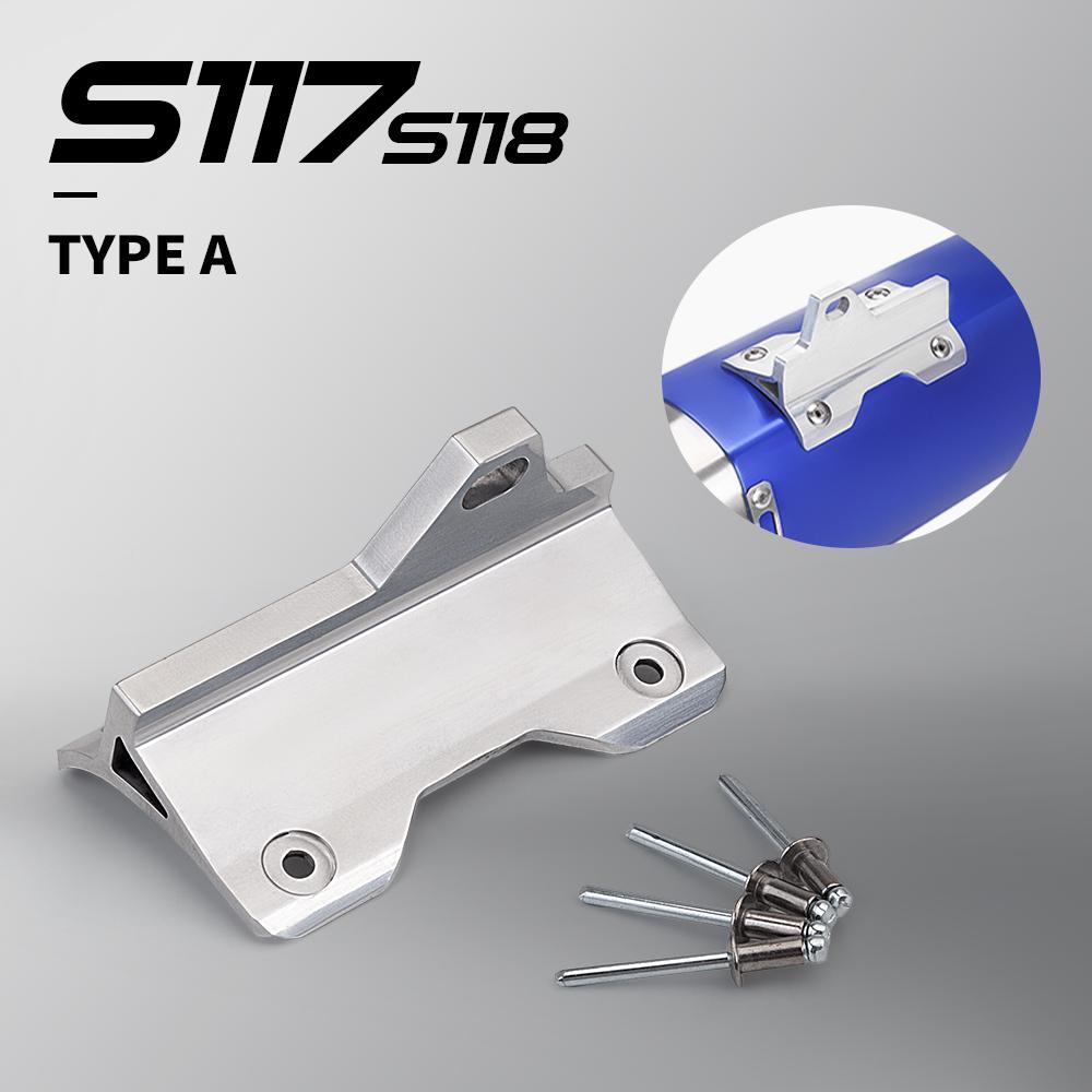 

CNC Aluminum Alloy Motorcycle Exhaust Pipe Bracket with Rivets Mounting Bracket Clamp Holder Type-A