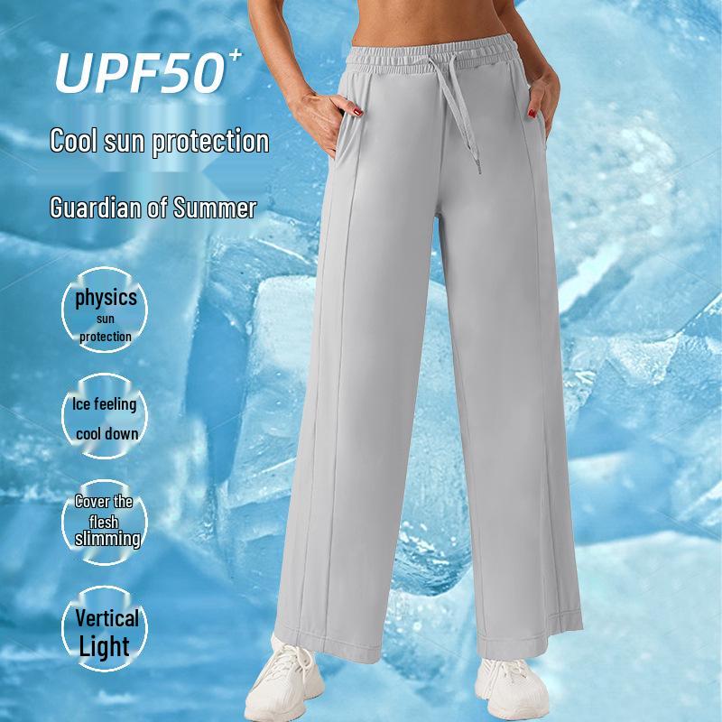 Ice Silk Quick-Dry Wide-Leg Sun Protection Fitness Pants