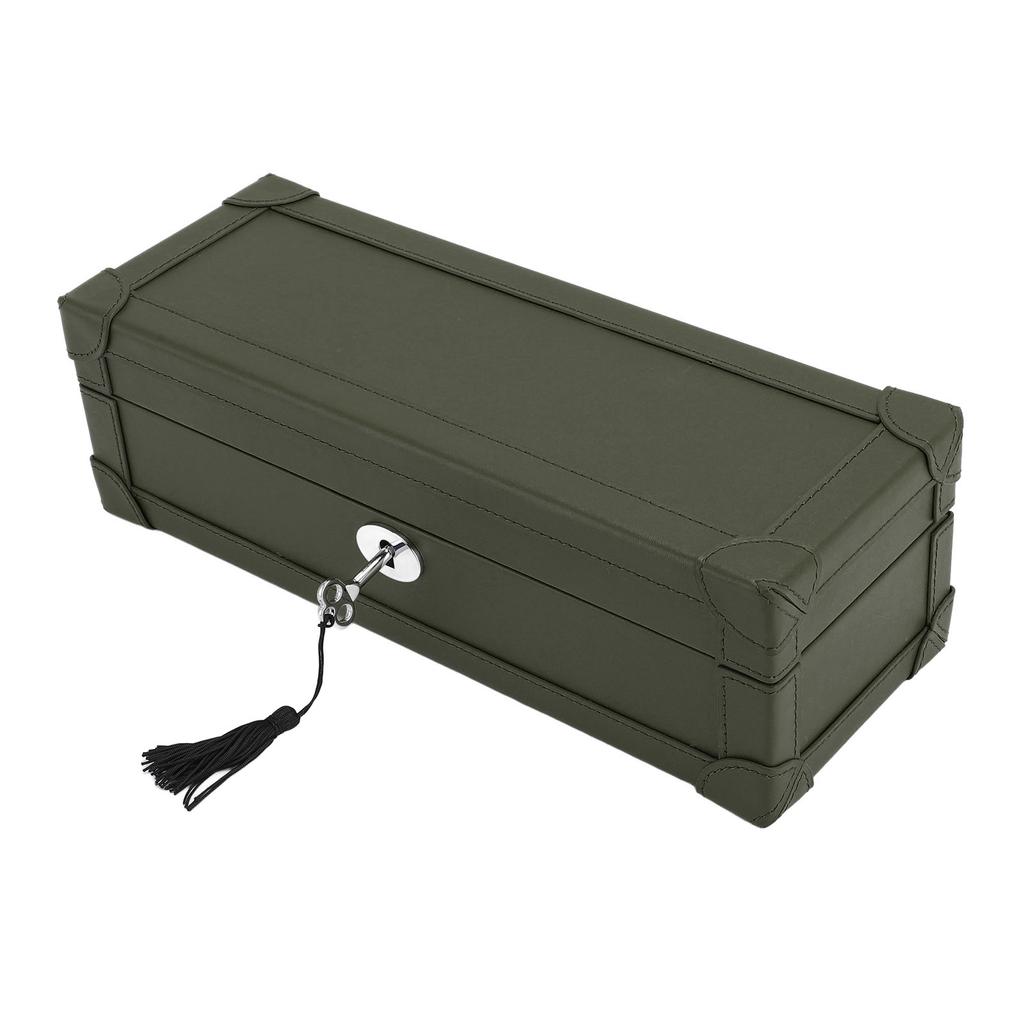 5 Slot Watch Box Watch and Jewelry Case Dust Resistant Watch Storage Organizer for Home Travel Green