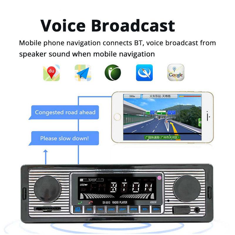 1Din MP3 Car Radio Bluetooth Vintage Dual Knob Player Support FM AUX EQ SD Card 12V Multimedia Stereo Head Unit USB TF Player