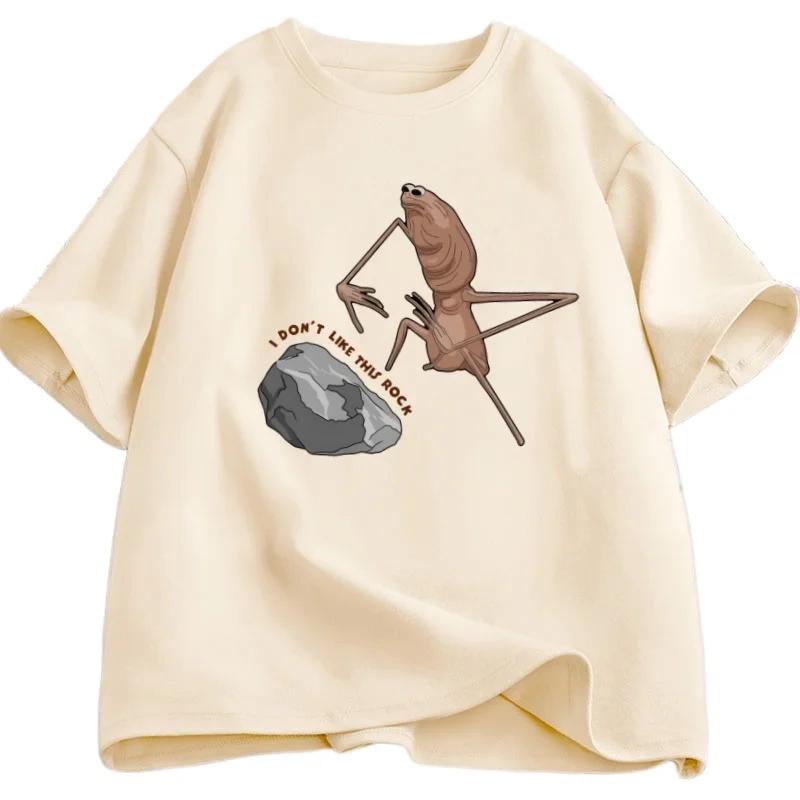 Mens Roundneck ShortSleeve Creative Cartoon Pattern 100 Cotton LooseFitting Casual Clothing Tshirt