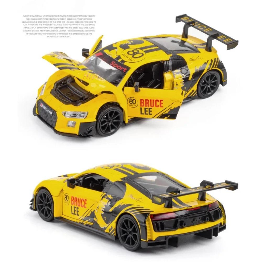 1/32 Scale Sport R8 LMS CUP Alloy Metal Vehicles Die Cast Toy Vehicles Sound and Light Collection Childrens Birthday Toy Gifts