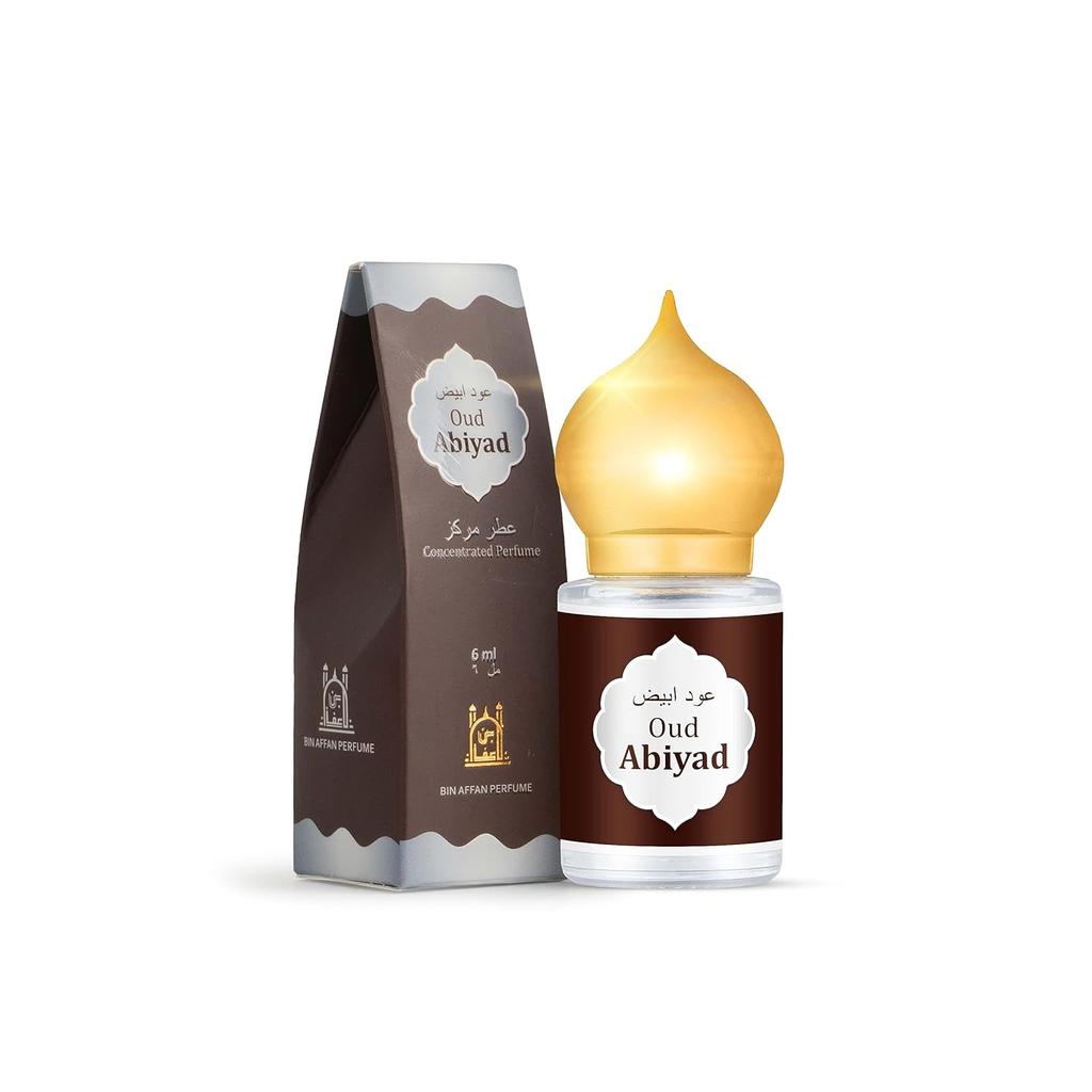 بينافان عود ابيض 6 مل سلسلة ابيض فاخرة تدوم طويلاً صنع في دبي عبوة من عطر عطار واحد مع ماء زمزم خالي من الكحول