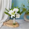 Elegant Flower Bouquet Faux Silky Flowers Stylish White Realistic Rose and Calla Flower Bouquet Set for Event