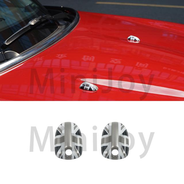 Union Jack Car Wiper Water Spray Nozzle Covers For MINI Cooper S One Countryman Clubman F54 F55 F57 F56 F60 Auto-Accessories