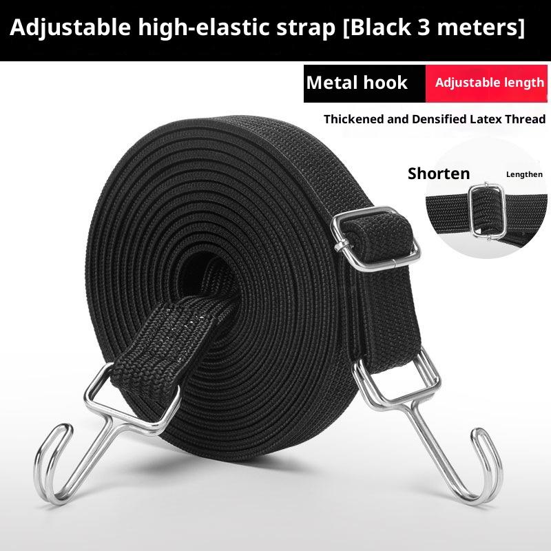 1M/2M/3M Motorcycle Elastic Rubber Luggage Rope with Cord Hooks Bike Roof Rack Strap Auto Fixed Band Tie Car Accessories