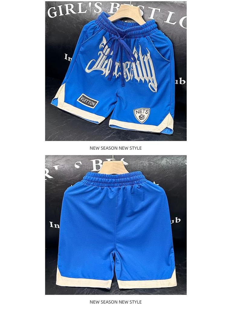Men's Summer Basketball Shorts - Trendy Hip-Hop Style, Loose Fit, Embroidered Sport Shorts