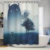 Mystical Forest Landscape Shower Curtain Vintage Nature Backdrop Dark Academia Tapestry Wall Hanging Home Decor Scenic Wall Art
