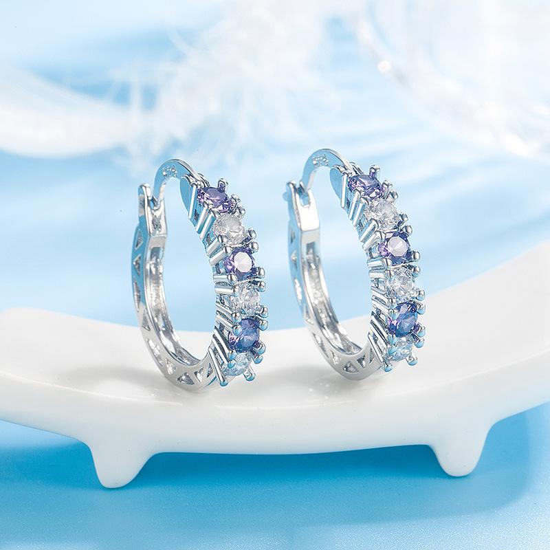 New 925 Sterling Silver Earrings Fashion AAA Zircon For Women Exquisite Student Girlfriend Jewelry Accessories Wedding PartyGood Product