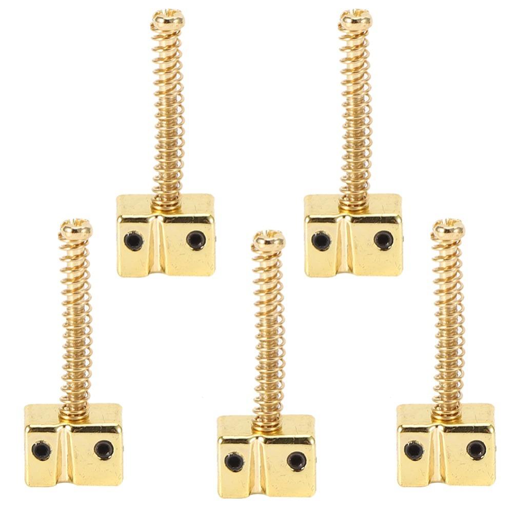 5PCS Spring Screws String Saddles Metal Electric Bass Replacement Bass Electric Guitar Kits