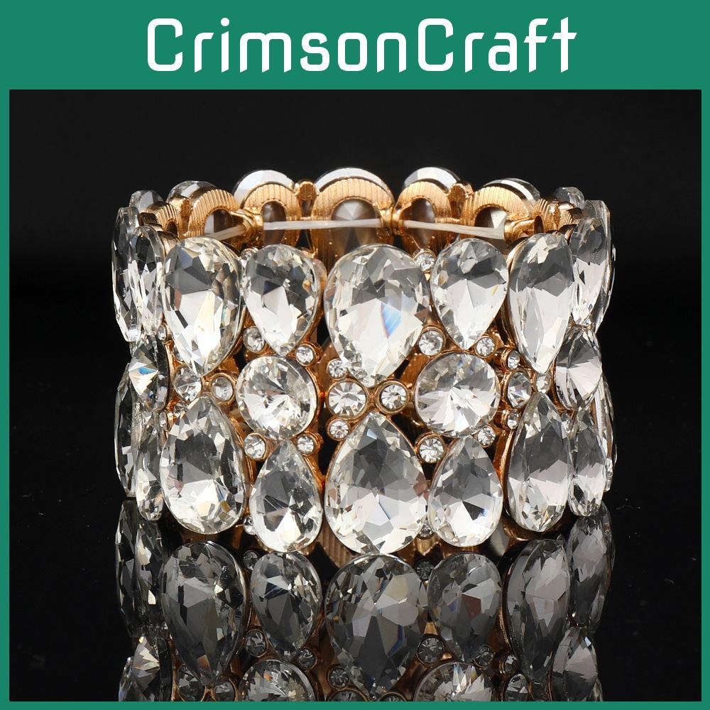 Luxurious Water Drop Crystal Glass Fashion Bracelet For Stylish Women Winter