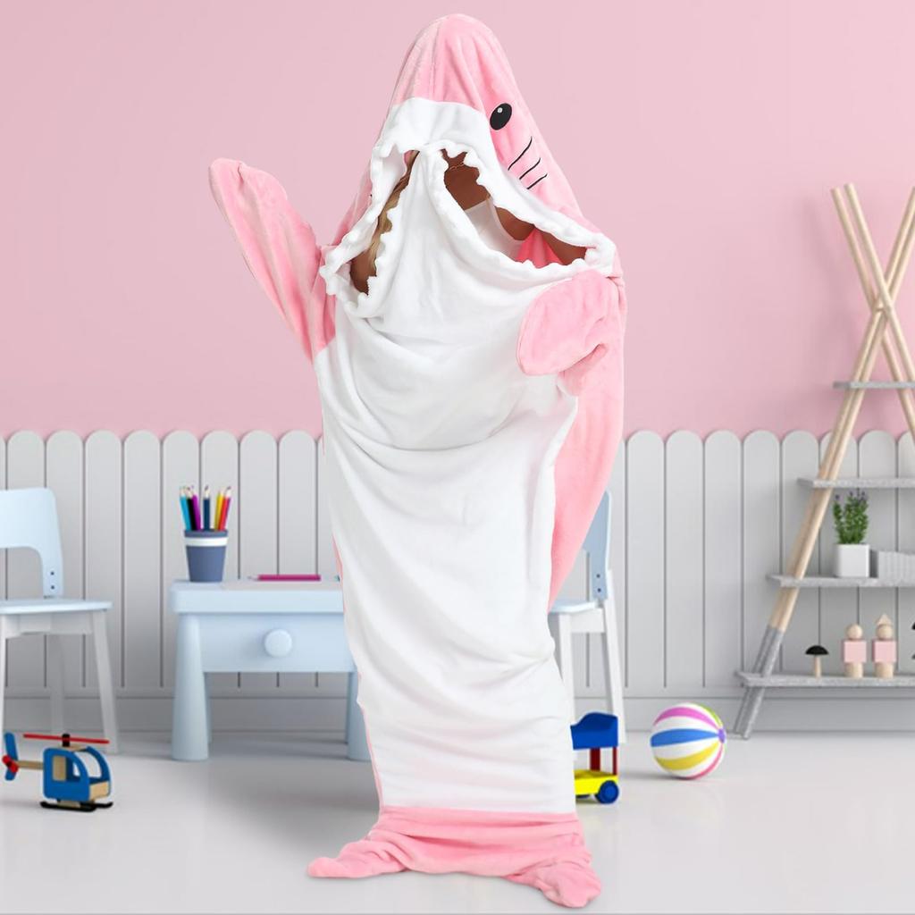 Formemory Shark Sleeping Bag Kigurumi Cute Shark Flannel Soft and Cold Weather Lightweight and and Winter Pajamas One Pajamas, Pajamas, Comfortable,