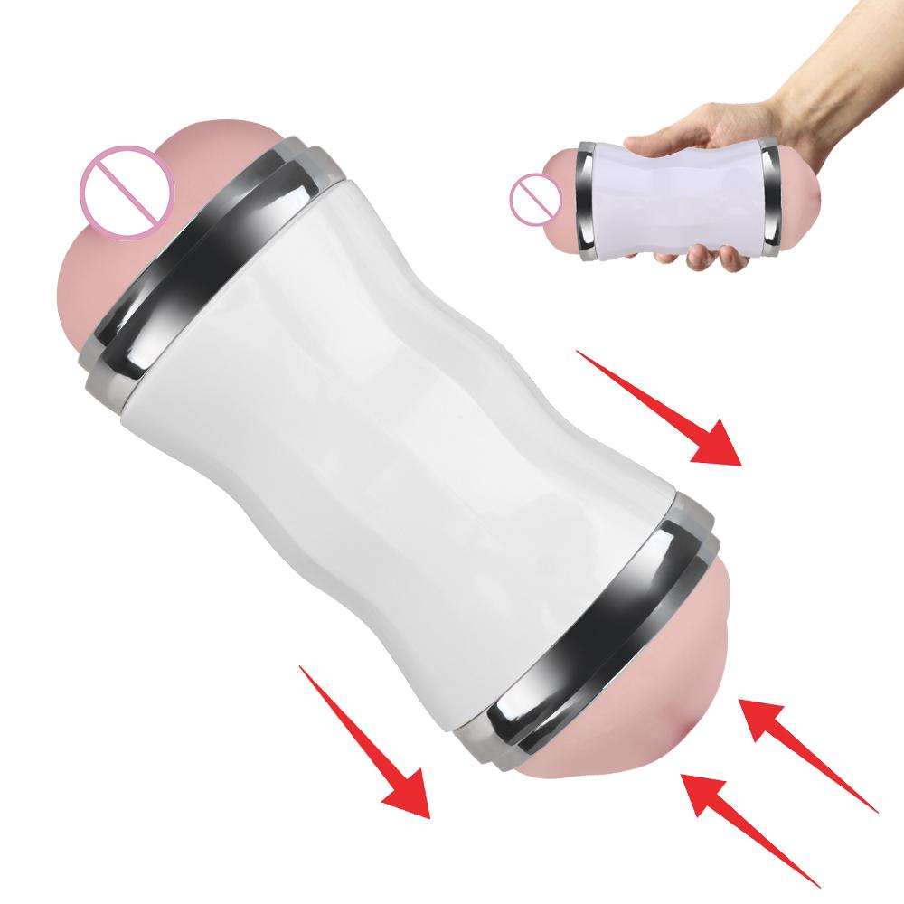 USB Rechargeable 18 Modes Realistic Self Heating Sex Toys For Men Real Vagina and Mouth Automatic Male Masturbator