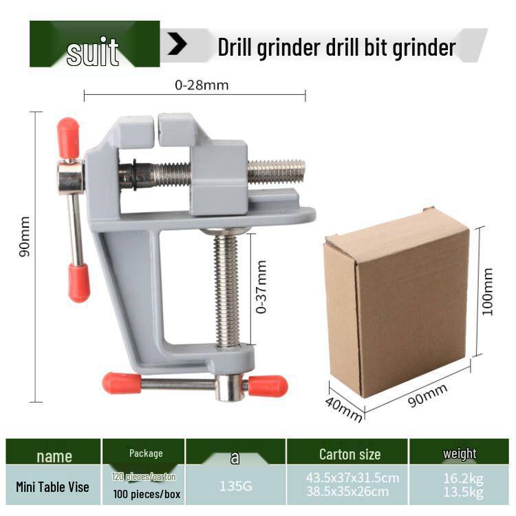 Mini Aluminum Alloy Bench Vise for DIY Projects – Compact, Adjustable, Flat Jaw Pliers