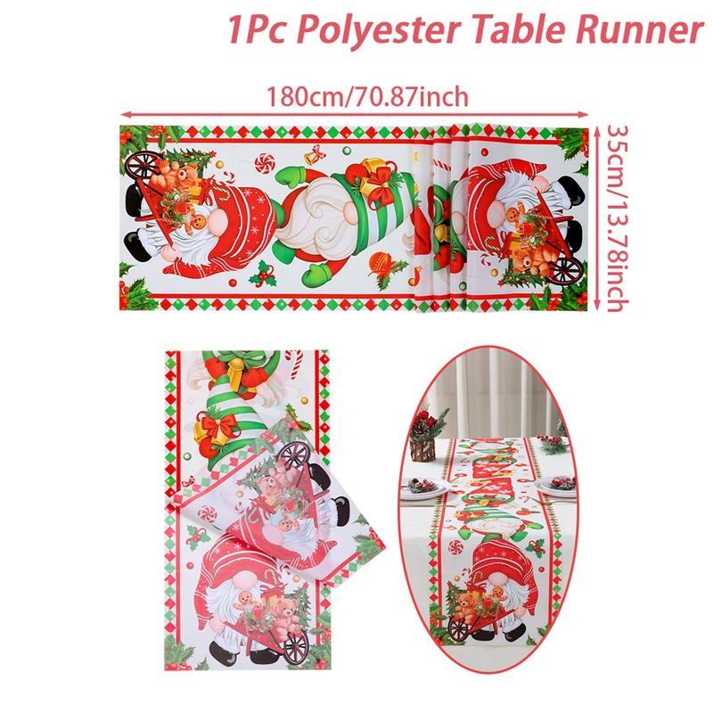 Christmas Table Runner Christmas Party Decoration 2025 Xmas Santa Claus Snowman Table Runner Navidad Natal New Year Gift 2026