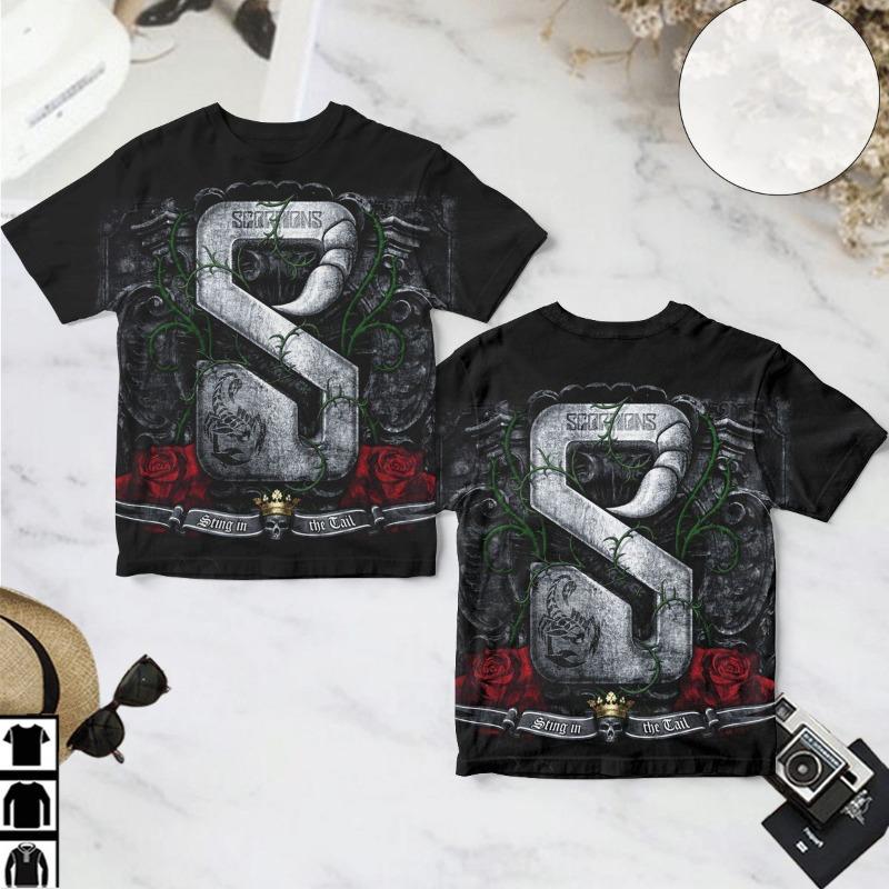 Neues Klassisches Scorpions Rockband 3D Druck T-Shirts Herren Damen Hip Hop Kurzarm T-Shirt Sommer Übergroß Streetwear Oberteile