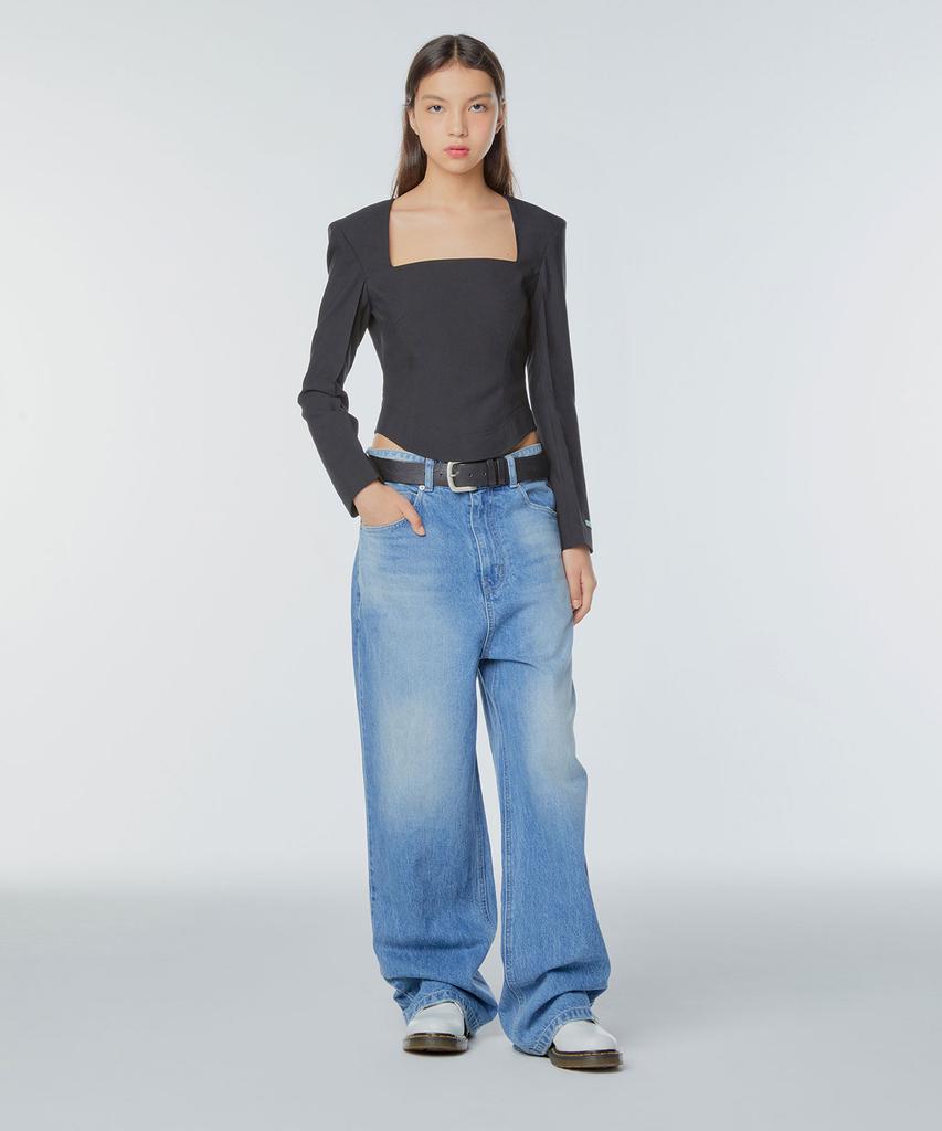 INSTANTFUNK Square Neck Blouse