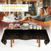 Childom 3 Pack Black and Gold Tablecloths for Events,54"x108" Plastic Table Cloths for Rectangle Tables,Disposable Party Table Covers for New Years