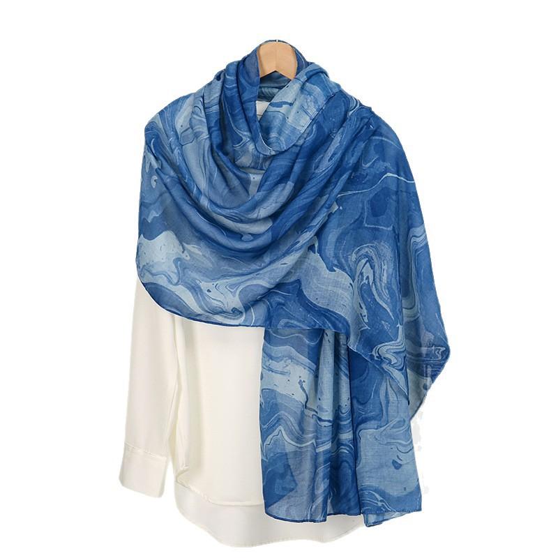 Watercolor Series Modal Cotton Shawl Satin Polyester Long Scarf Ethnic Headscarf Women'S Scarf