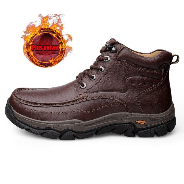 

Классические мужские походные туфли средней высоты со шнуровкой, повседневные туфли из бархата и теплой кожи, удобная подкладка, мужская обувь 9.5 коричневый