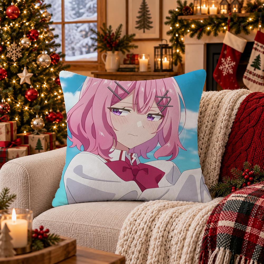 Anime Watanare Cushion Cover Cushion Cover Soft Plush Cushion Covers Fluffy Throw Pillow Cases For Sofa Bedroom