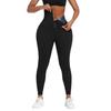 Women's High Waist Tummy Control Yoga Pants with Button Detail