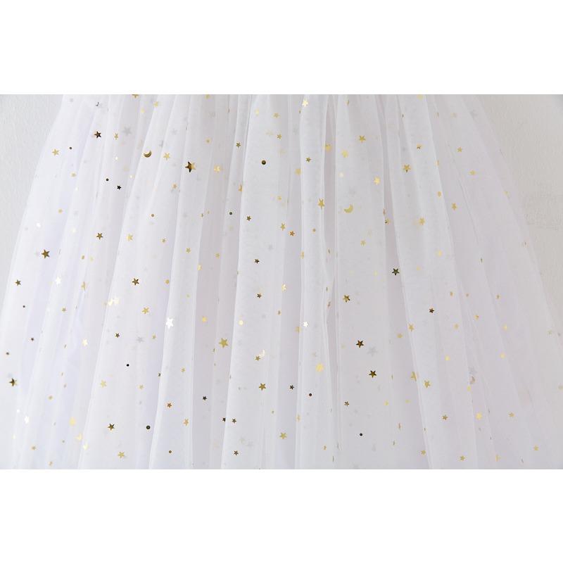 New Christmas Dress Stars Moon Strapless Dress Princess Mesh Shaggy Dress Children's Halter Dress Holiday Dress