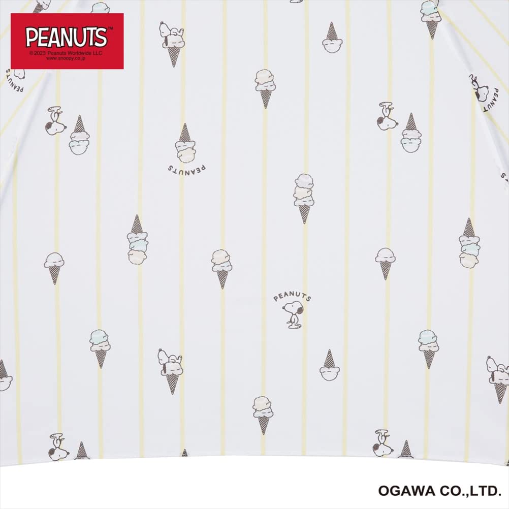 Ogawa Snoopy Women's Umbrella, Peanuts Ice Cream Design, 60cm, 7 Ribs, Jump Style, 90579