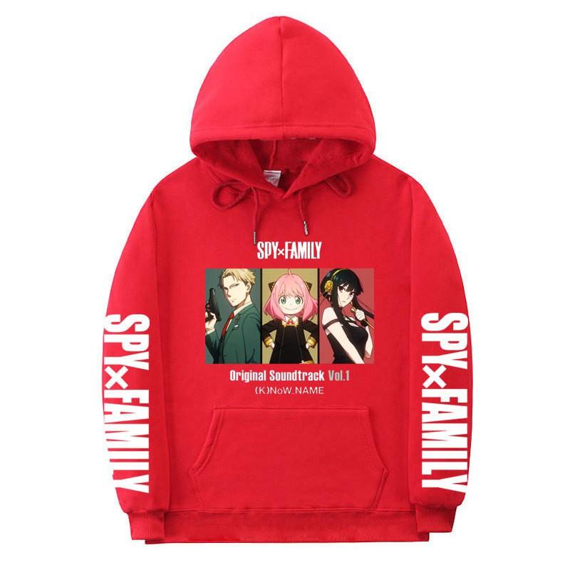 Spy X Family Anime Printed Hoodie Men Women Unisex Oversized Fleece Sweatshirt With Ribbed Hem