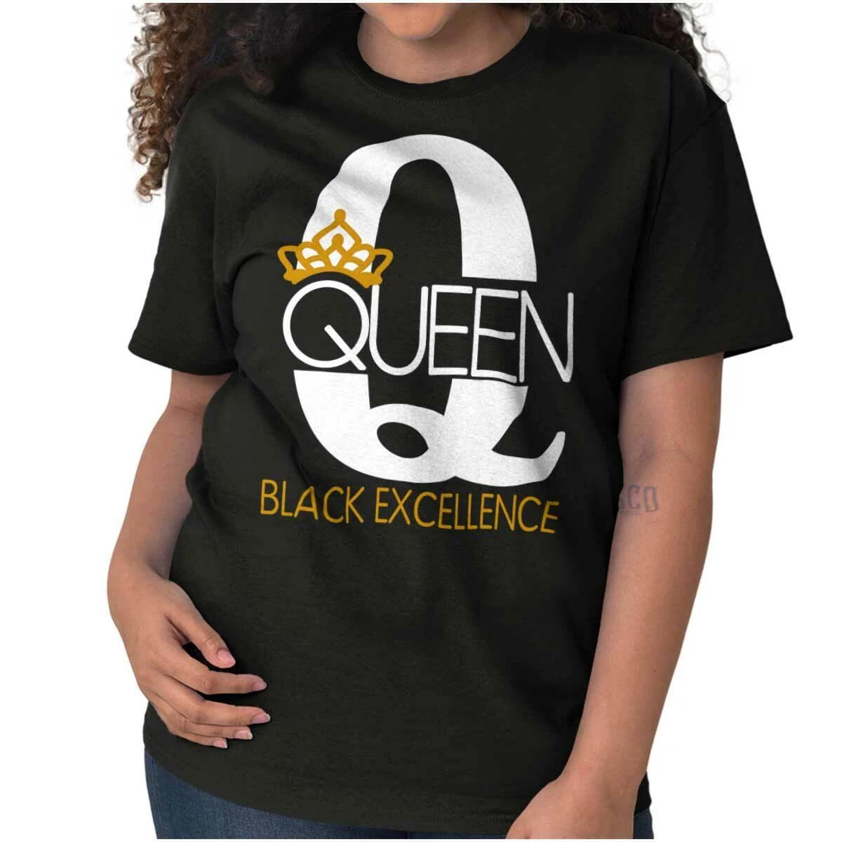 Queen Crown Black Excellence Proud POC Pride Womens Graphic Crewneck T Shirt Tee L