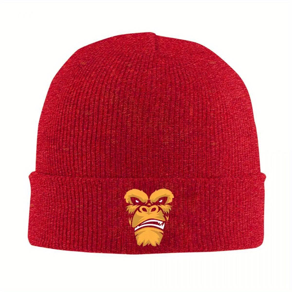 Angry Gorilla Face Monkey Face Knitted Caps for Women Unisex Skullies Beanies Autumn Winter Hat Acrylic Warm Cap