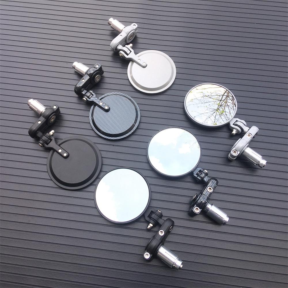 Foldable Motorcycle Rearview Handle Bar End Mirrors Moto Accessories 16-18mm Universal Motorbike Handlebar Round Convex Mirror