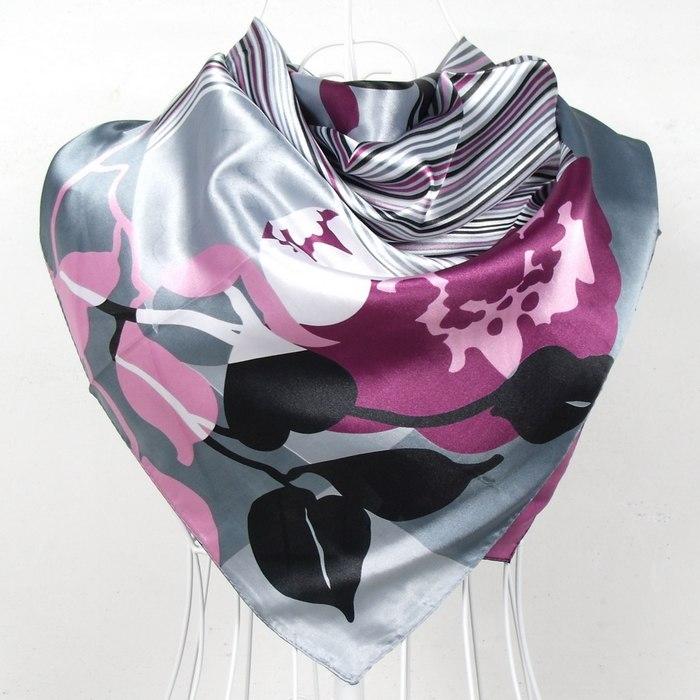 Ladies Square Scarves Printed New Fashion Unisex Apparel Accessories Women Black White Dot Silk Scarf 90*90cm Scarves Wraps
