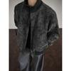 Men's Retro Autumn Leather Bomber Jacket, Stand Collar, Cool Bad Boy Style, Plus Size, High-End, 2026 Trend