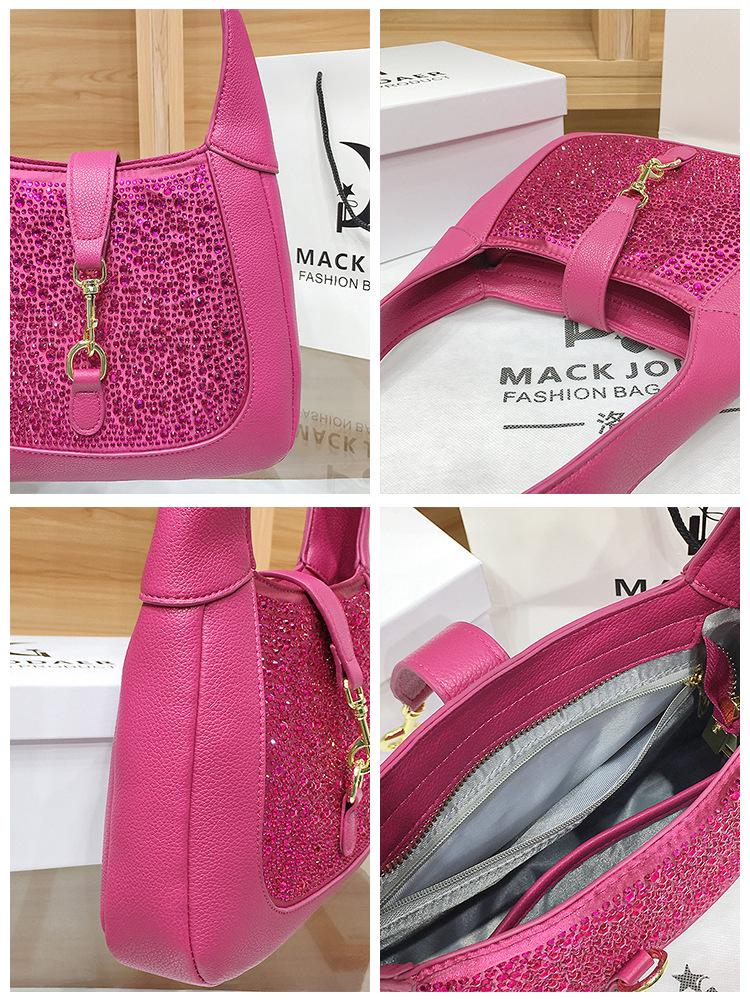 Kadınlar İçin Üst Düzey Taşlı Fransız Baget Omuz Çantası - 2025 Yeni Moda İş Gidip Gelme Tarzı