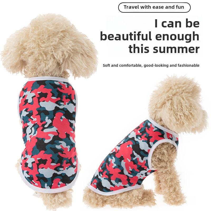 Ubranka dla zwierząt Pies Kot Kot Kolor kamuflażu Teddy niż Niedźwiedź Zwierzę Nowe Wiosna i Lato Ubranka bez sierści