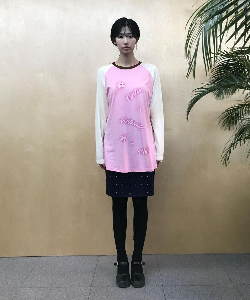 COTTONREBIRTHCLUB Contrast Raglan T-Shirt (Pink)