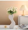 Sleek Black Geometric Ceramic Vase for Home Decor