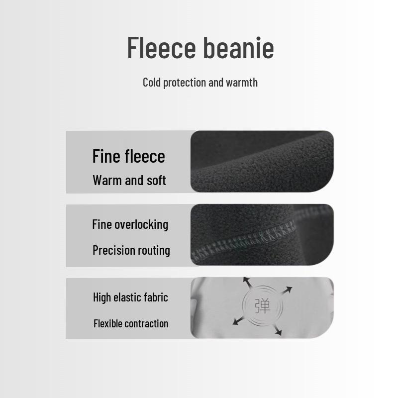 Windproof Fleece Lined Cycling Beanie - Warm Winter Ski Helmet Liner Hat