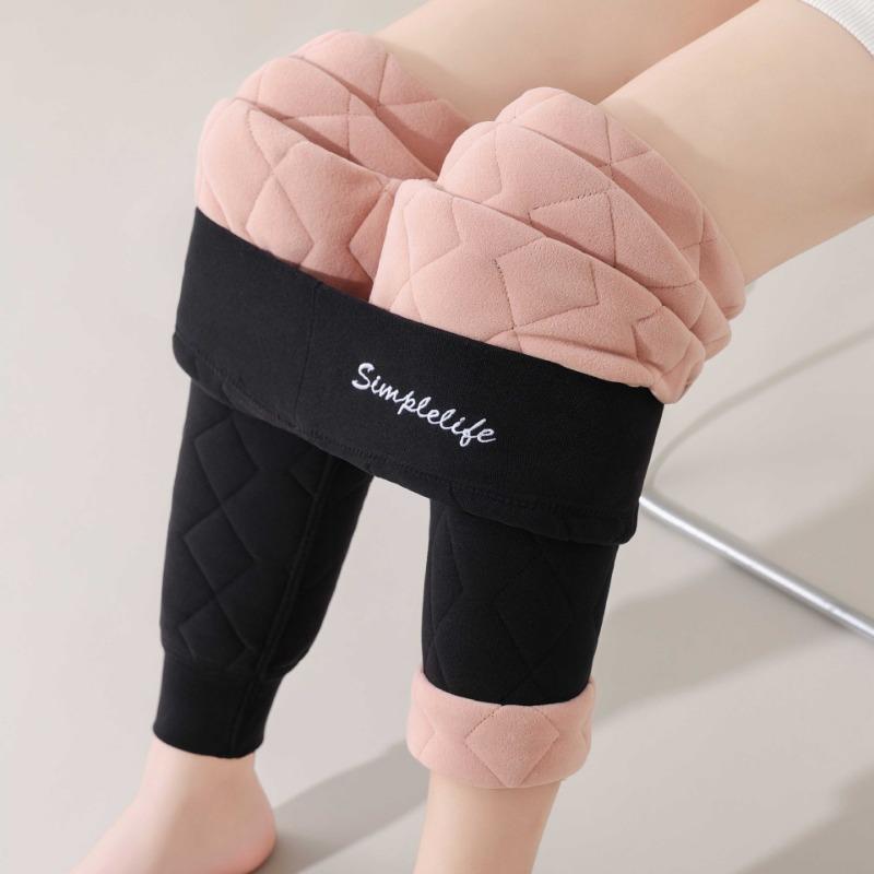 

1 брюки женские зимние верхняя одежда флисовые утепленные леггинсы с высокой талией большого размера очень толстые кальсоны для сохранения тепла M fits 80-50kg чёрный