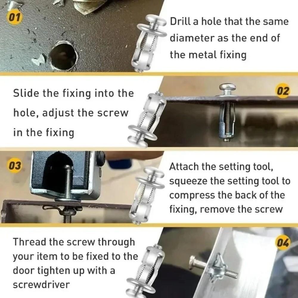 50pcs Anchors Metal Petal Screw Fixed Bolt Board Wall Fasteners Jack Nuts Screw Rivet Nut Board Wall