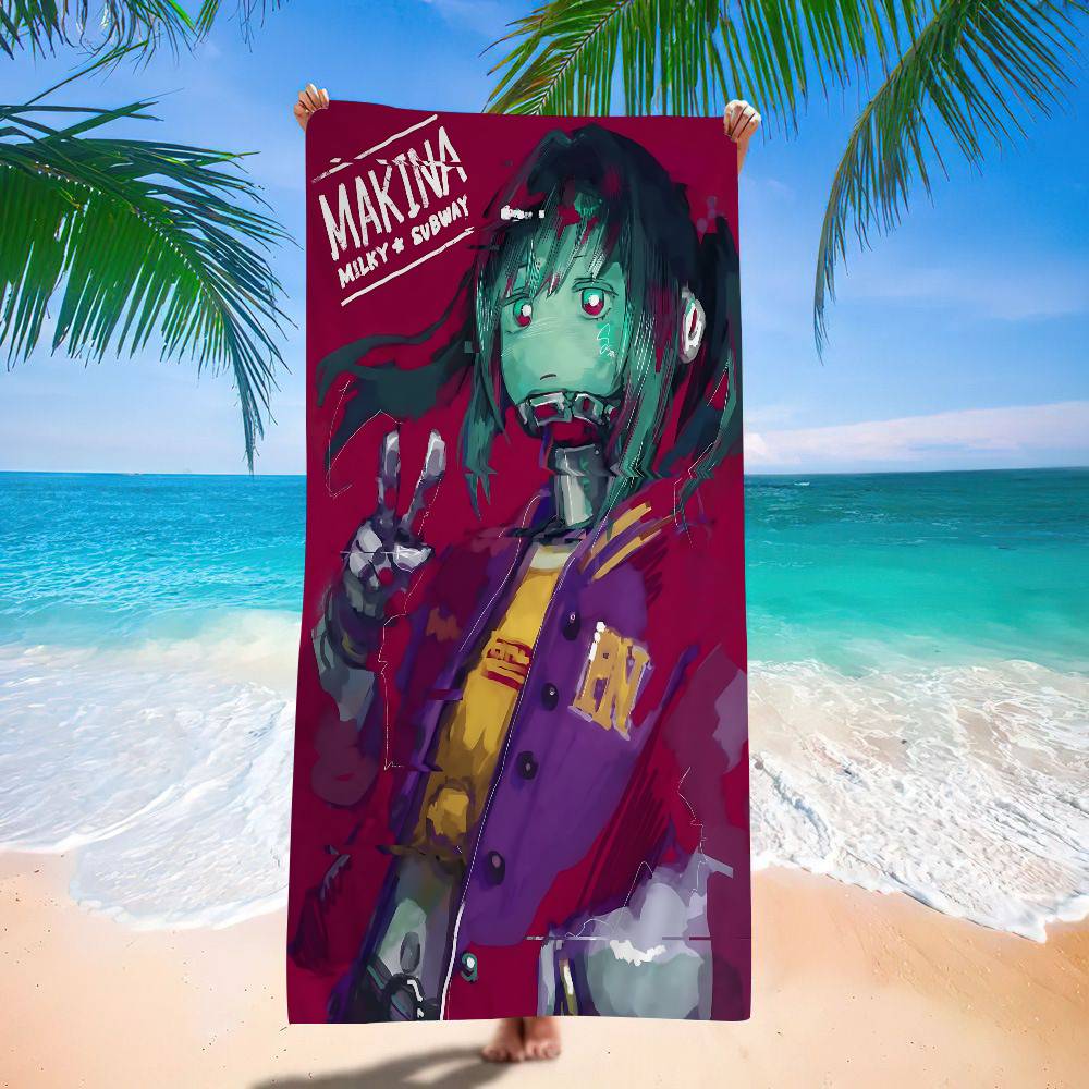 

Cartoon Anime M-MILKY S-SUBWAY Big Microfiber Beach Towels Quick Dry Towel Sand Beach Towels Pool Towel For Travel Swim Pool W40*H60(CM)