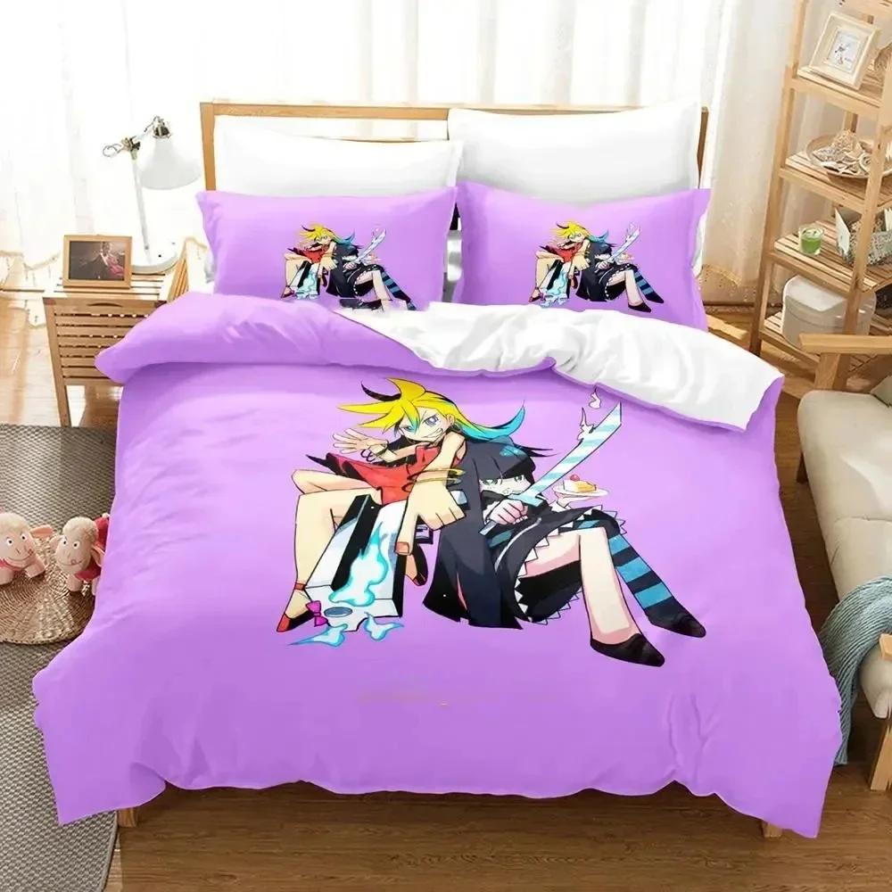 Anime Panty Stocking Garterbelt Bettwäscheset Bettbezug Laken Bedrucktes Bettset Kissenbezug Full Queen King Size Bettdecke Schlafzimmer