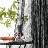 Sheer Romantic Lace Curtain Flower Window Curtains Living Room Bedroom Home Decor Screening Single Panel Polyester With Rod Pocket Washable Ready