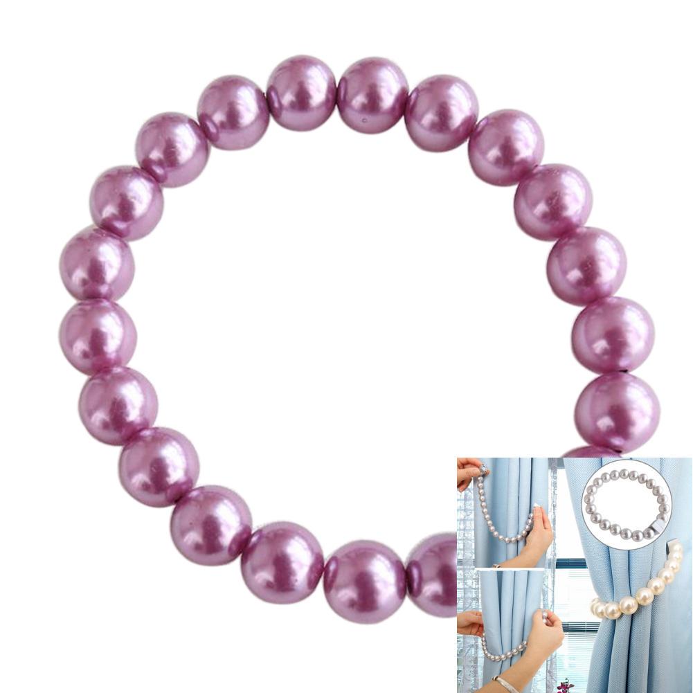 New Winter Stylish ABS Faux Tieback Ring Pearl Magnetic Buckle Curtain Rope Home Decor