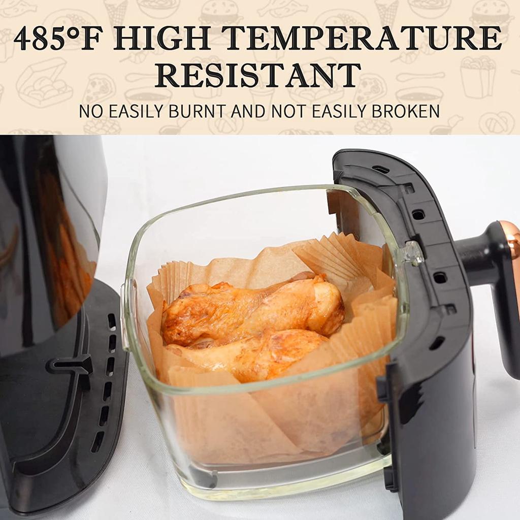 Buy 50Pcs Air Fryer Parchment Paper with Oil Brush Air Fryer Liners