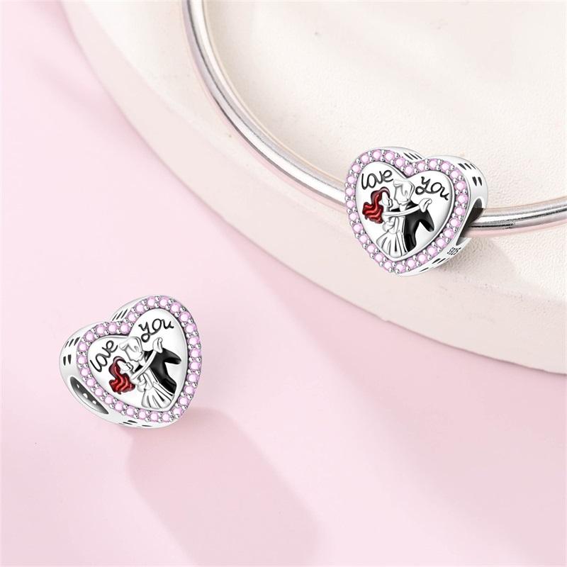 Original Luminous Charms Copper Fixed Clamp Beads Flower Fairy New Year'S Pendant Fit Bracelet Women Jewelry Gifts