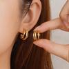IMI C-Shaped Hoop Earrings: Women's Elegant Niche Design, High-End Stainless Steel (YE313)