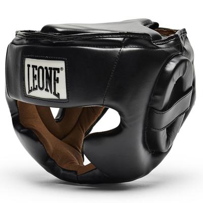 LEONE 1947 Box-Trainingskopfschutz Junior Größe Wangenknochen Kinn Klettverschluss S CS429 [JUNIOR] & Schützer, + Riemen, Schwarz, Größe, [Original]